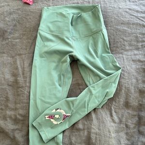 Lululemon Wunder Under Peloton Jungle Green Leggings 8